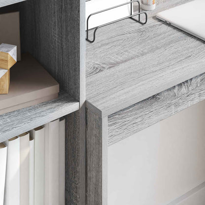 vidaXL Desk with Drawer with Shelf with Storage 2 pcs Grey Sonoma