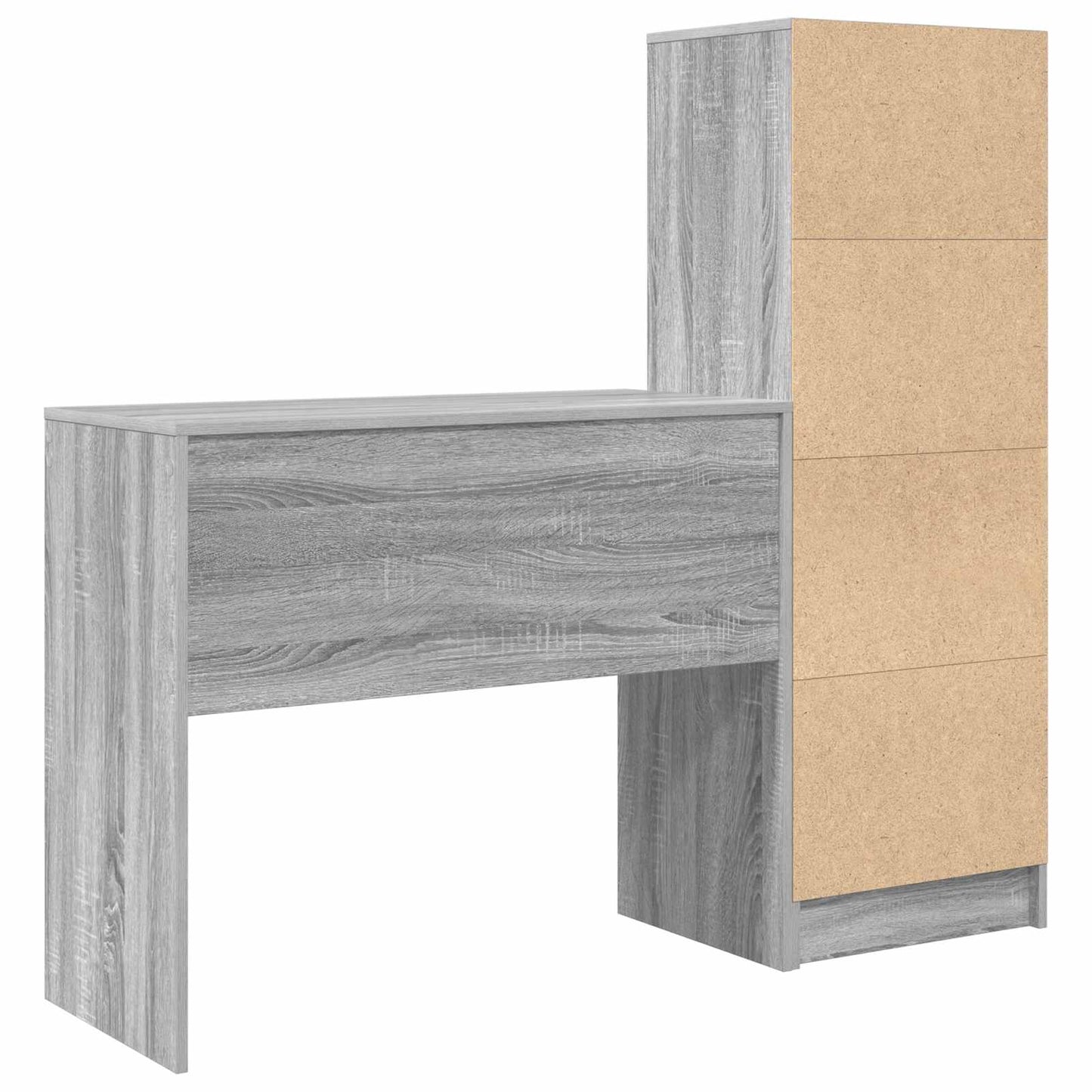 vidaXL Desk with Drawer with Shelf with Storage 2 pcs Grey Sonoma