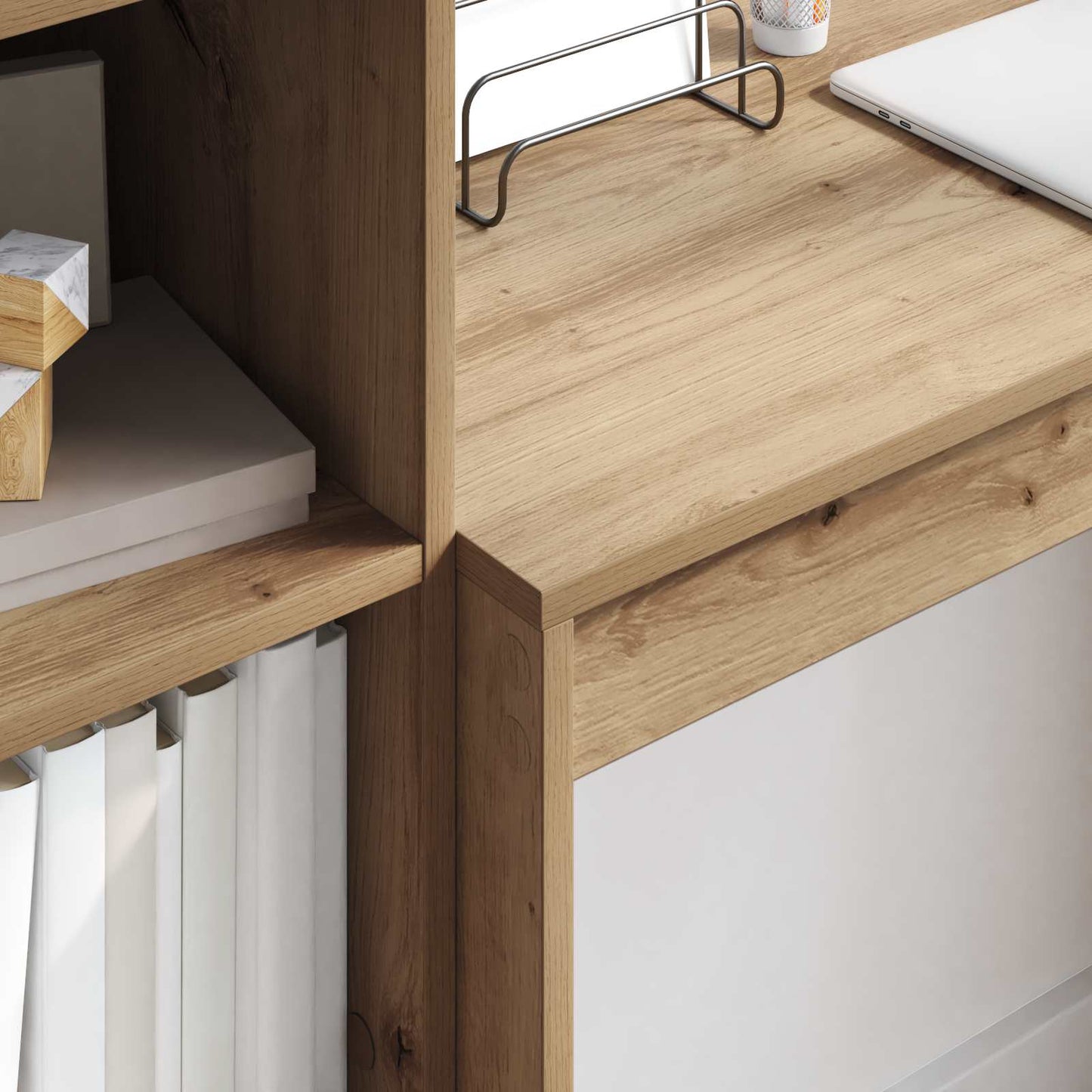 vidaXL Desk with Drawer with Shelf with Storage 2 pcs Artisan Oak
