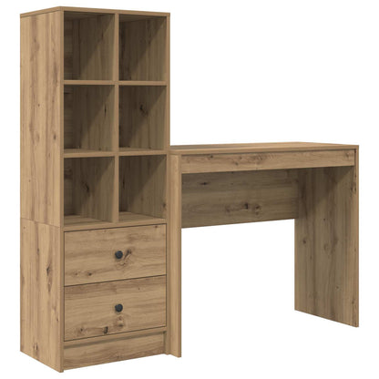 vidaXL Desk with Drawer with Shelf with Storage 2 pcs Artisan Oak