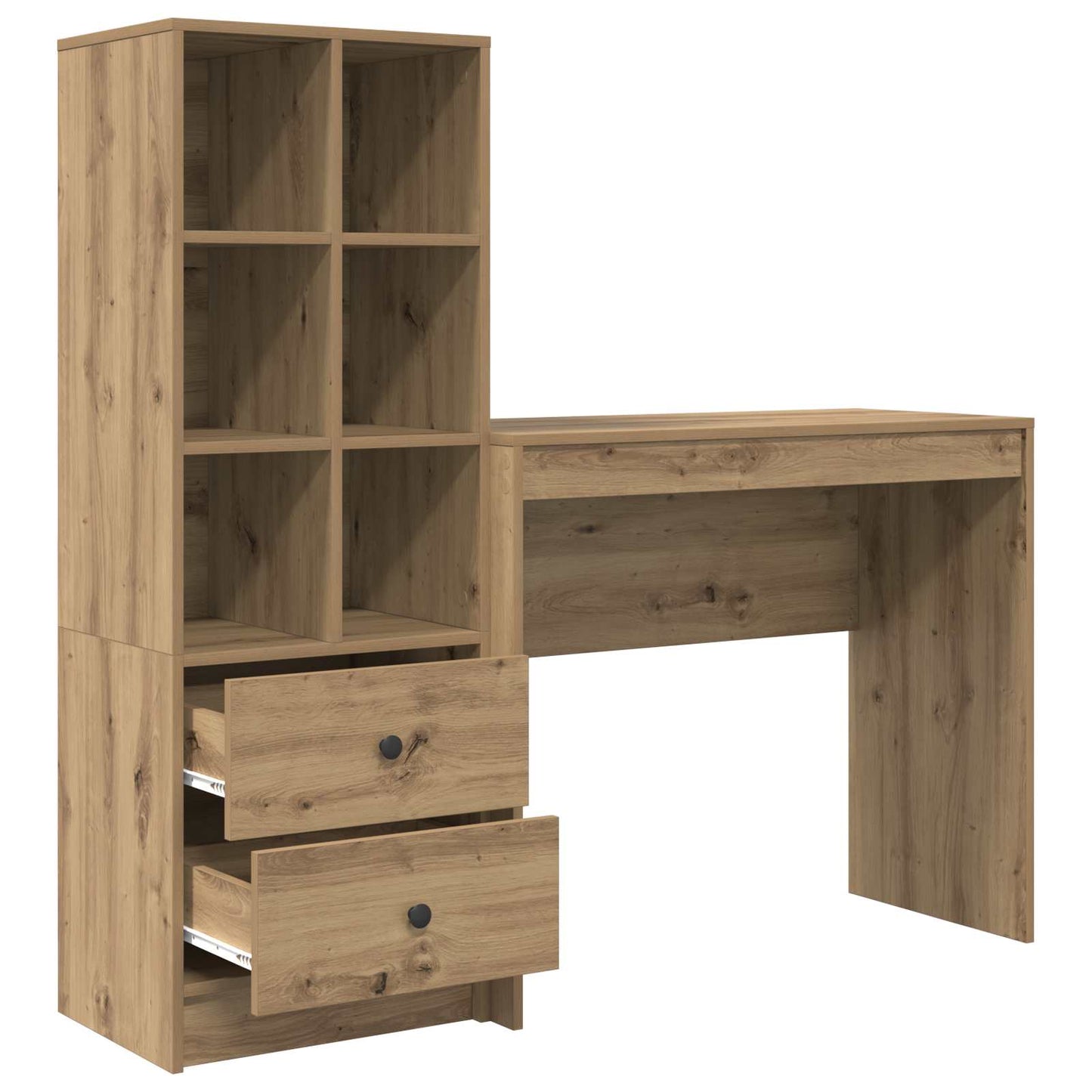vidaXL Desk with Drawer with Shelf with Storage 2 pcs Artisan Oak