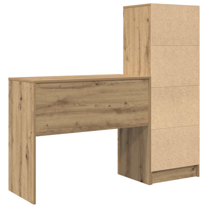 vidaXL Desk with Drawer with Shelf with Storage 2 pcs Artisan Oak