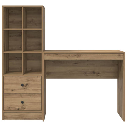 vidaXL Desk with Drawer with Shelf with Storage 2 pcs Artisan Oak