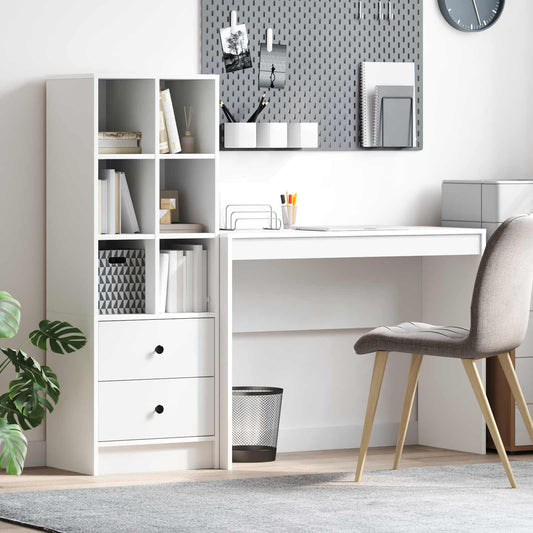 vidaXL Desk with Drawer with Shelf with Storage 2 pcs White
