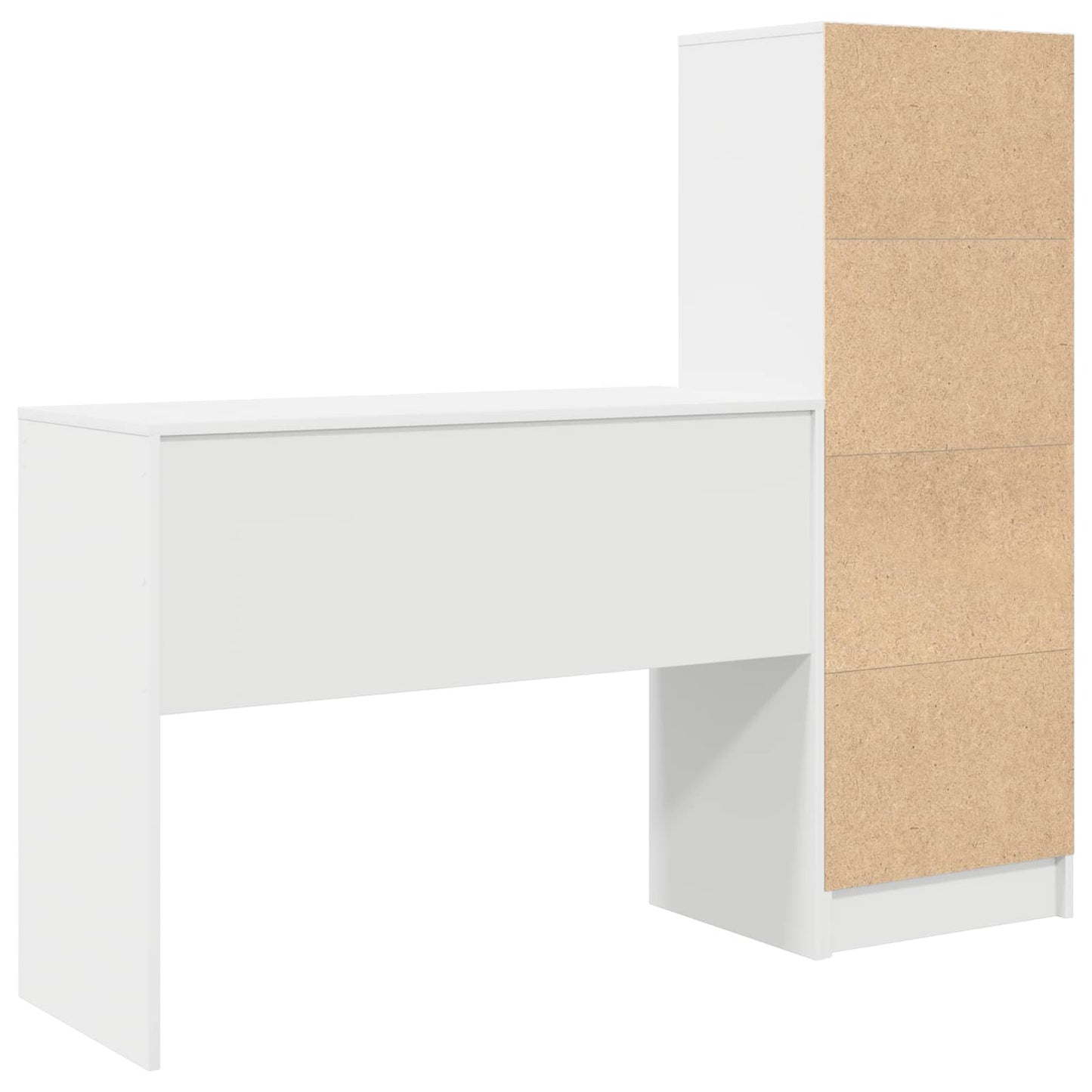 vidaXL Desk with Drawer with Shelf with Storage 2 pcs White