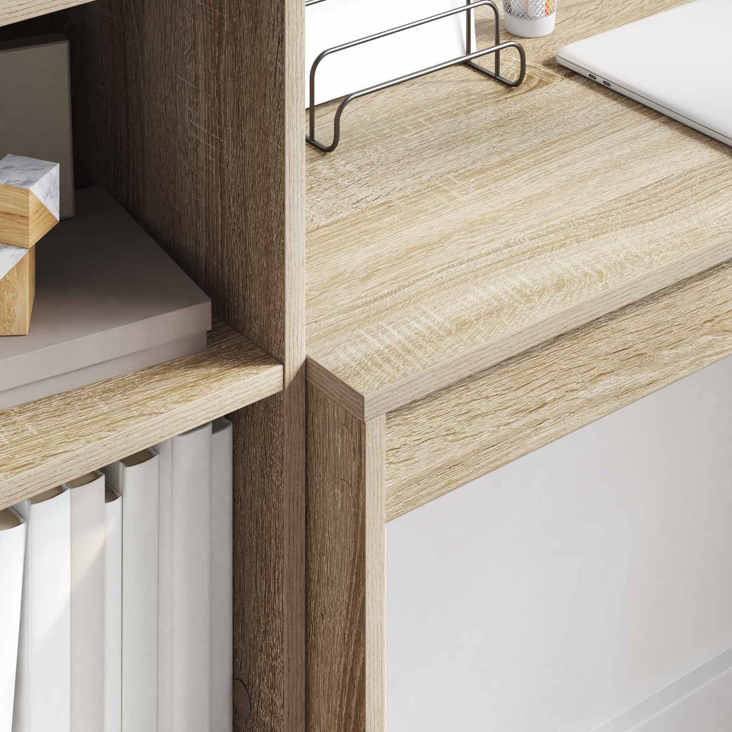 vidaXL Desk with Drawer with Shelf with Storage 2 pcs Sonoma Oak