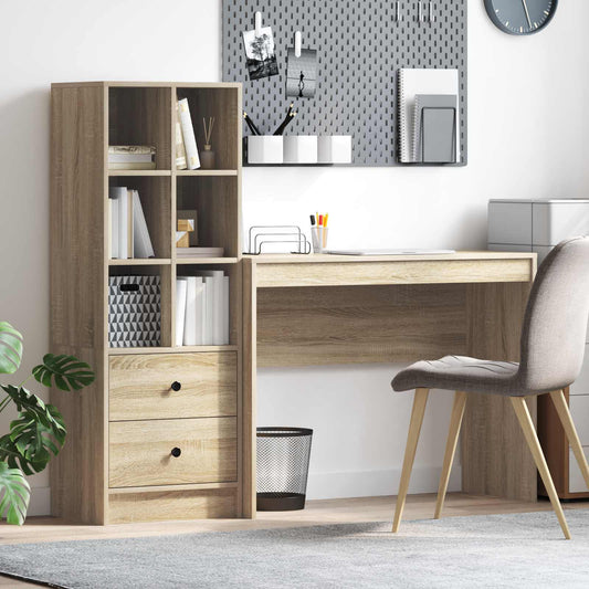 vidaXL Desk with Drawer with Shelf with Storage 2 pcs Sonoma Oak