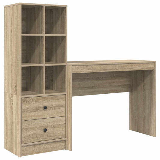 vidaXL Desk with Drawer with Shelf with Storage 2 pcs Sonoma Oak