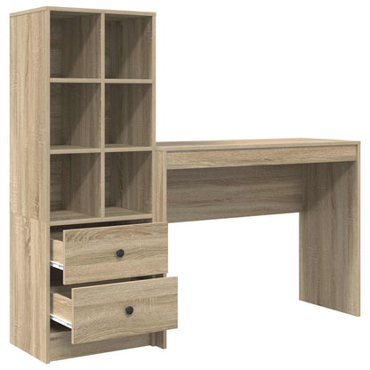 vidaXL Desk with Drawer with Shelf with Storage 2 pcs Sonoma Oak