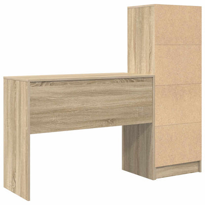 vidaXL Desk with Drawer with Shelf with Storage 2 pcs Sonoma Oak