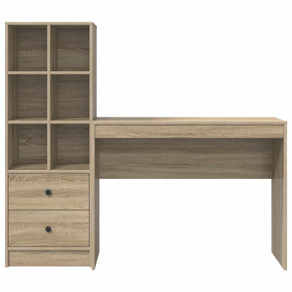 vidaXL Desk with Drawer with Shelf with Storage 2 pcs Sonoma Oak