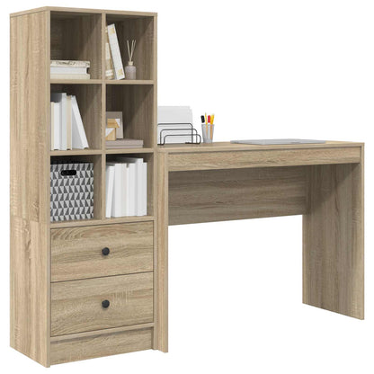 vidaXL Desk with Drawer with Shelf with Storage 2 pcs Sonoma Oak