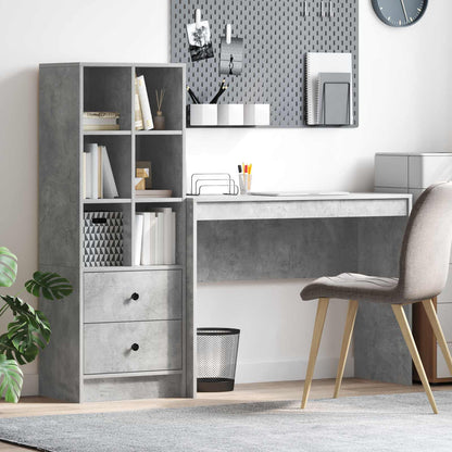 vidaXL Desk with Drawer with Shelf with Storage 2 pcs Concrete Grey
