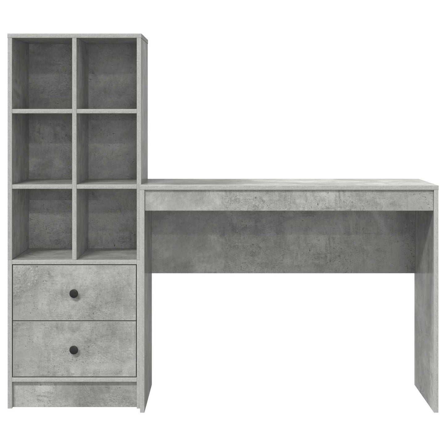 vidaXL Desk with Drawer with Shelf with Storage 2 pcs Concrete Grey