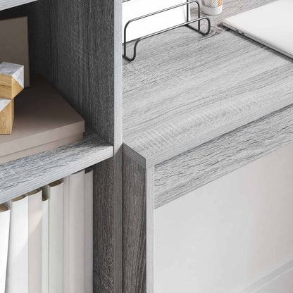 vidaXL Desk with Drawer with Shelf with Storage 2 pcs Grey Sonoma