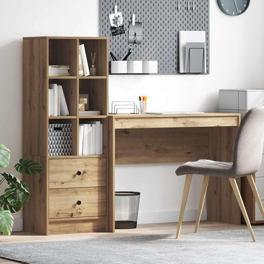 vidaXL Desk with Drawer with Shelf with Storage 2 pcs Artisan Oak