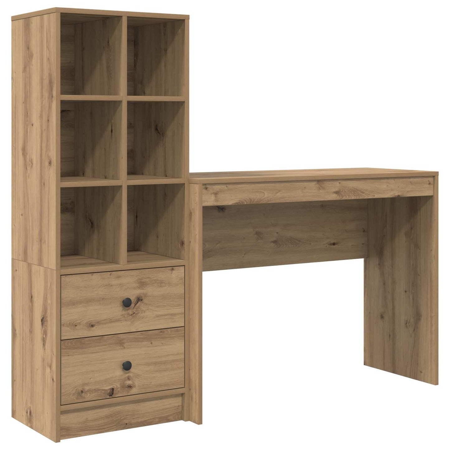 vidaXL Desk with Drawer with Shelf with Storage 2 pcs Artisan Oak