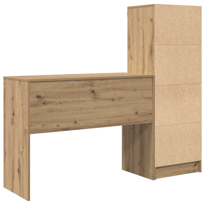 vidaXL Desk with Drawer with Shelf with Storage 2 pcs Artisan Oak