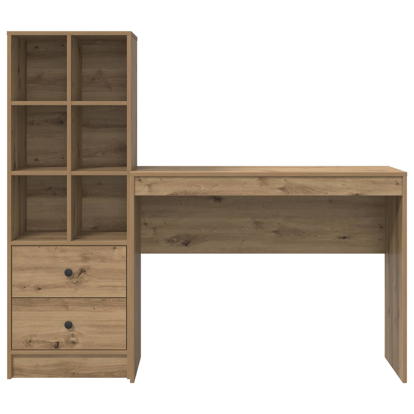 vidaXL Desk with Drawer with Shelf with Storage 2 pcs Artisan Oak