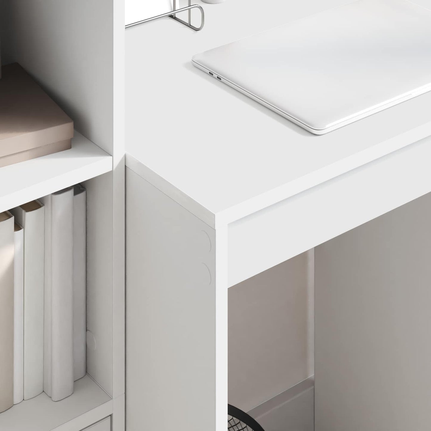 vidaXL Desk with Drawer with Shelf with Storage 2 pcs White