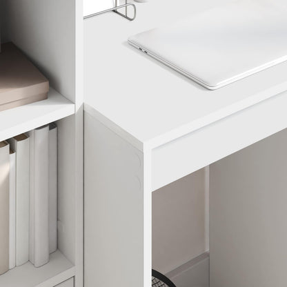 vidaXL Desk with Drawer with Shelf with Storage 2 pcs White