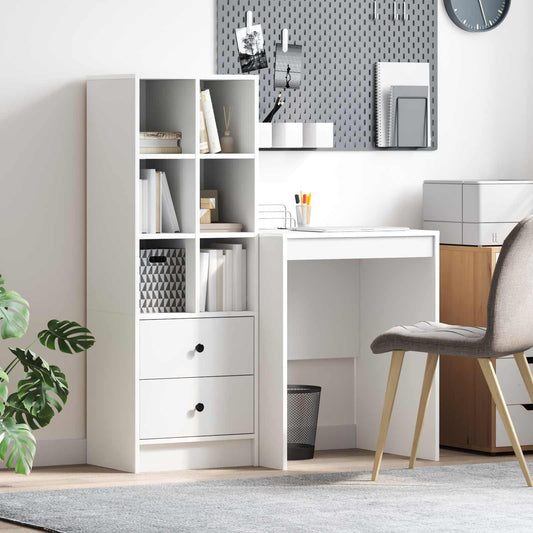 vidaXL Desk with Drawer with Shelf with Storage 2 pcs White