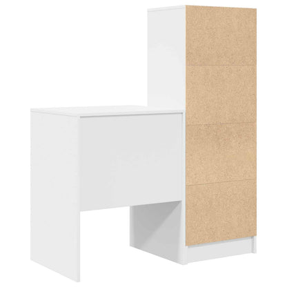 vidaXL Desk with Drawer with Shelf with Storage 2 pcs White