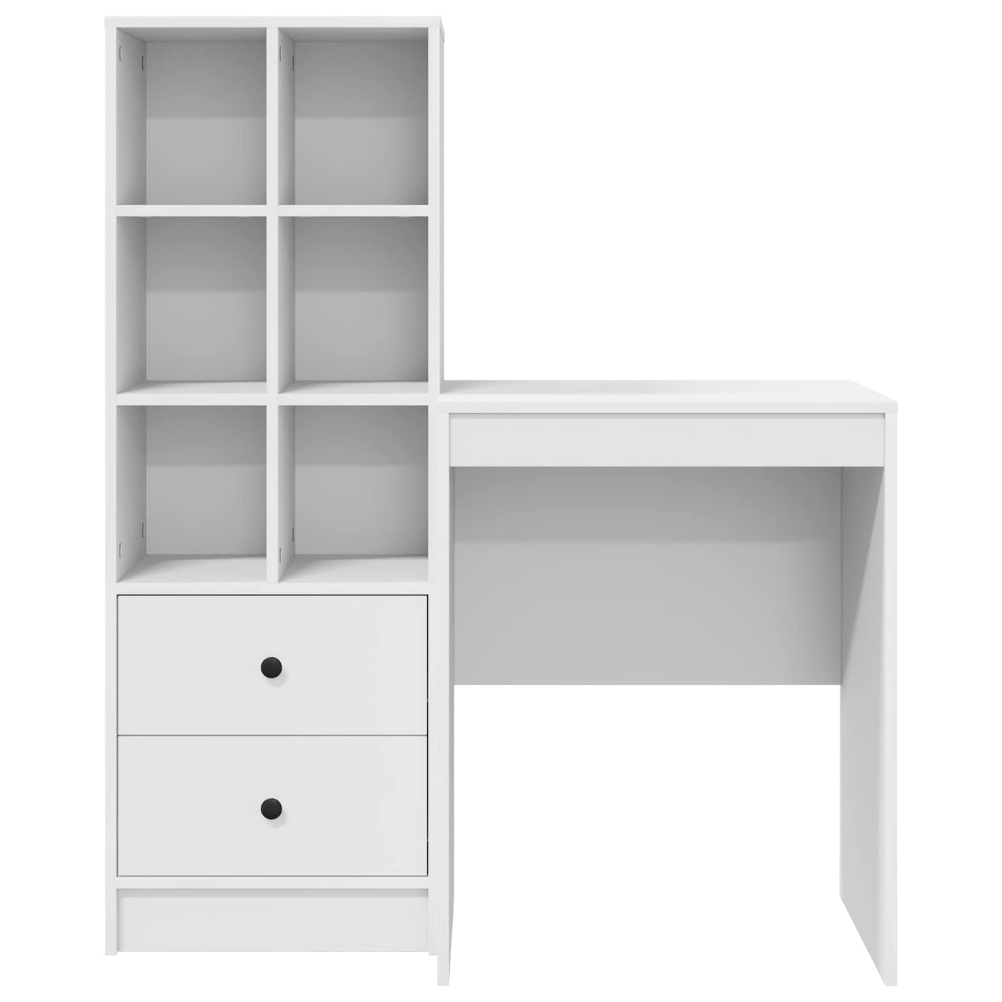 vidaXL Desk with Drawer with Shelf with Storage 2 pcs White