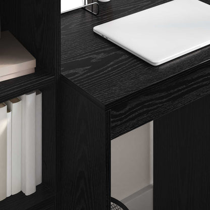 vidaXL Desk with Drawer with Shelf with Storage 2 pcs Black Oak