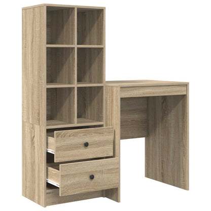 vidaXL Desk with Drawer with Shelf with Storage 2 pcs Sonoma Oak