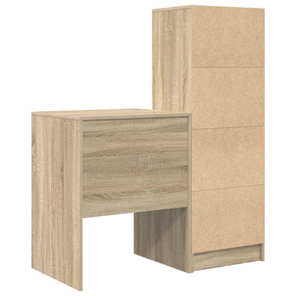 vidaXL Desk with Drawer with Shelf with Storage 2 pcs Sonoma Oak