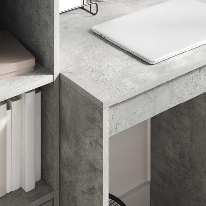 vidaXL Desk with Drawer with Shelf with Storage 2 pcs Concrete Grey
