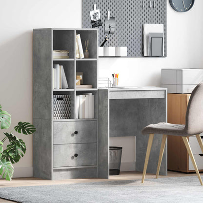 vidaXL Desk with Drawer with Shelf with Storage 2 pcs Concrete Grey
