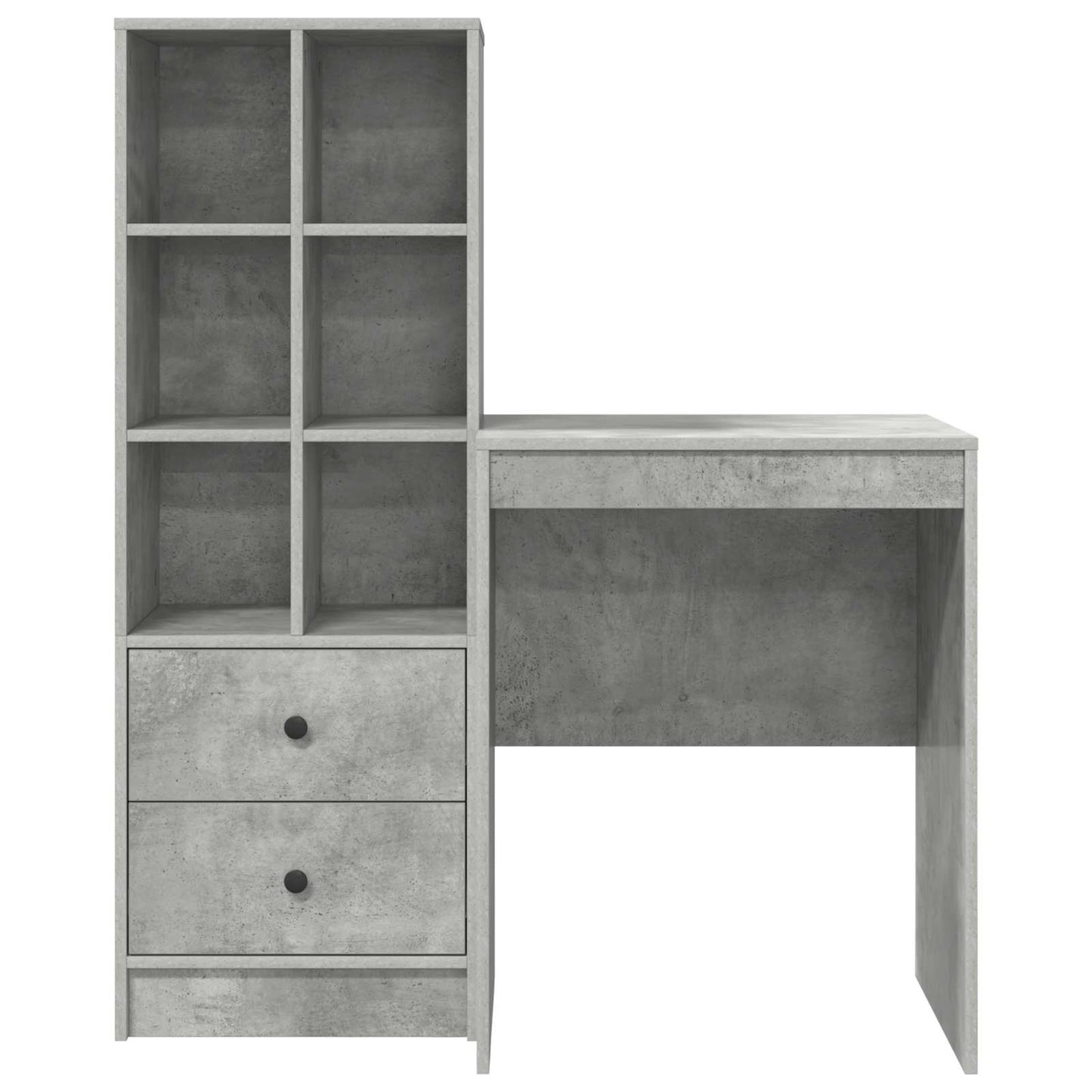 vidaXL Desk with Drawer with Shelf with Storage 2 pcs Concrete Grey