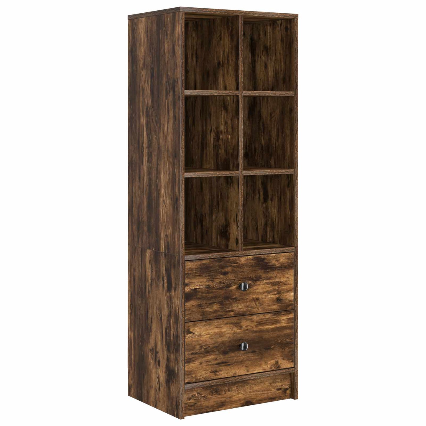 vidaXL Desk with Drawer with Shelf with Storage 2 pcs Smoked Oak