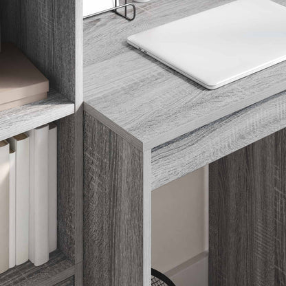 vidaXL Desk with Drawer with Shelf with Storage 2 pcs Grey Sonoma