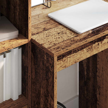 vidaXL Desk with Drawer with Shelf with Storage 2 pcs Old Wood