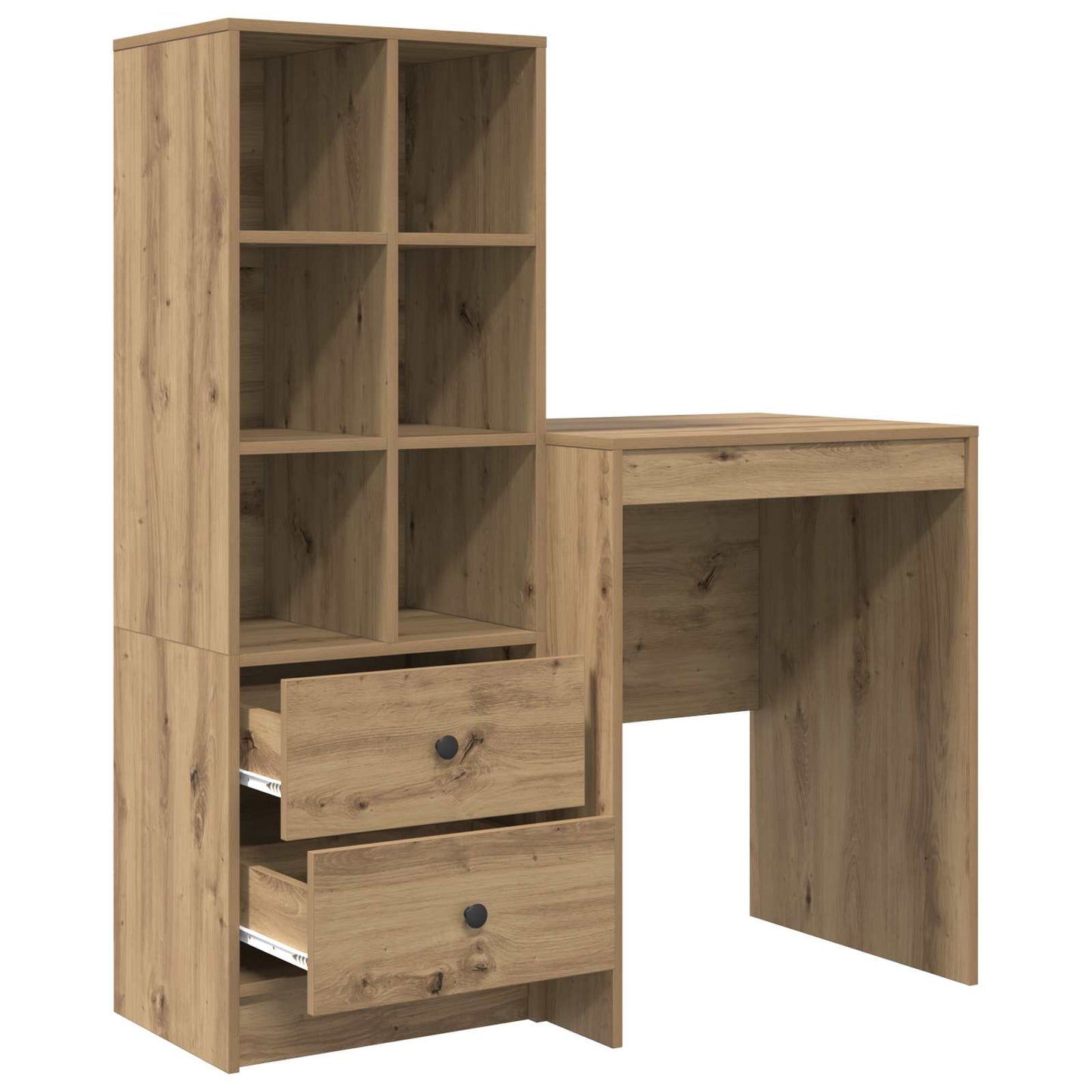 vidaXL Desk with Drawer with Shelf with Storage 2 pcs Artisan Oak