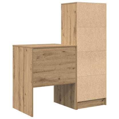 vidaXL Desk with Drawer with Shelf with Storage 2 pcs Artisan Oak