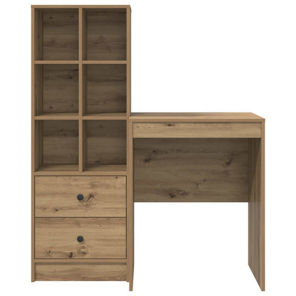 vidaXL Desk with Drawer with Shelf with Storage 2 pcs Artisan Oak