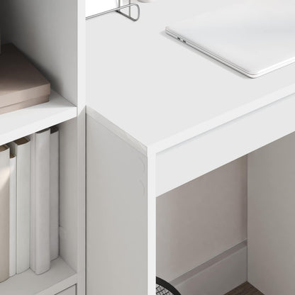 vidaXL Desk with Drawer with Shelf with Storage 2 pcs White