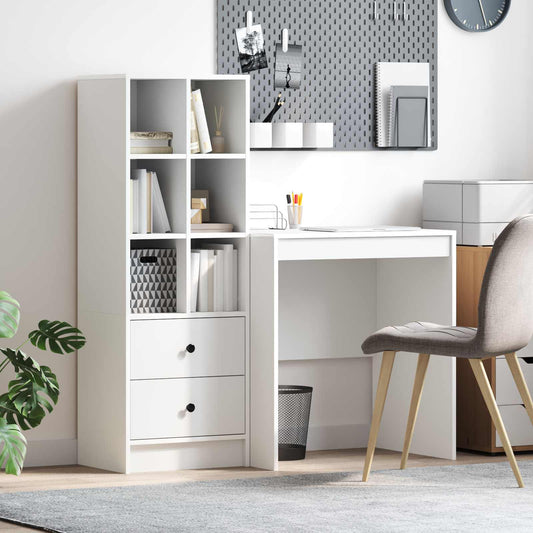 vidaXL Desk with Drawer with Shelf with Storage 2 pcs White