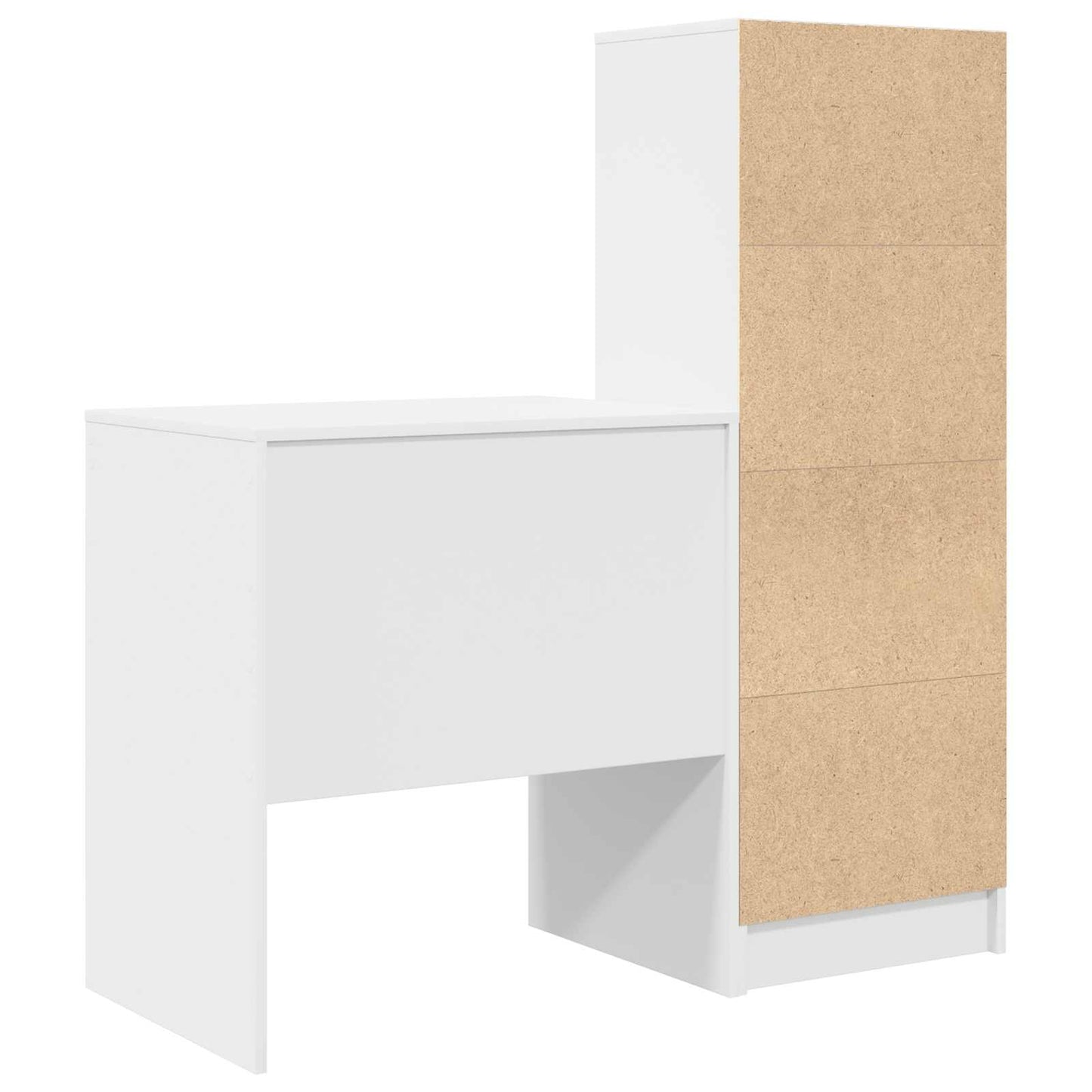 vidaXL Desk with Drawer with Shelf with Storage 2 pcs White
