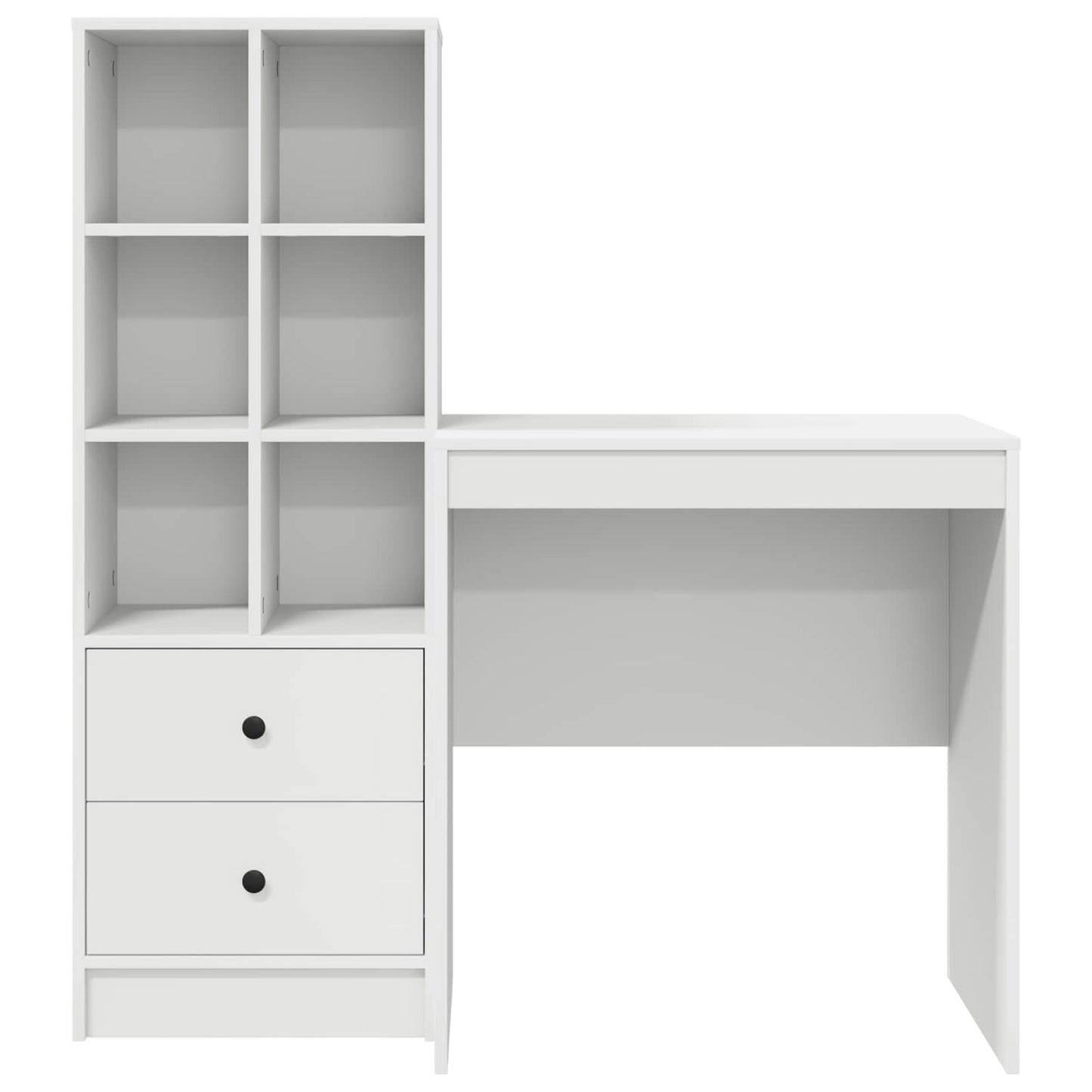 vidaXL Desk with Drawer with Shelf with Storage 2 pcs White