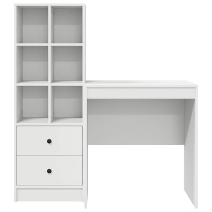 vidaXL Desk with Drawer with Shelf with Storage 2 pcs White