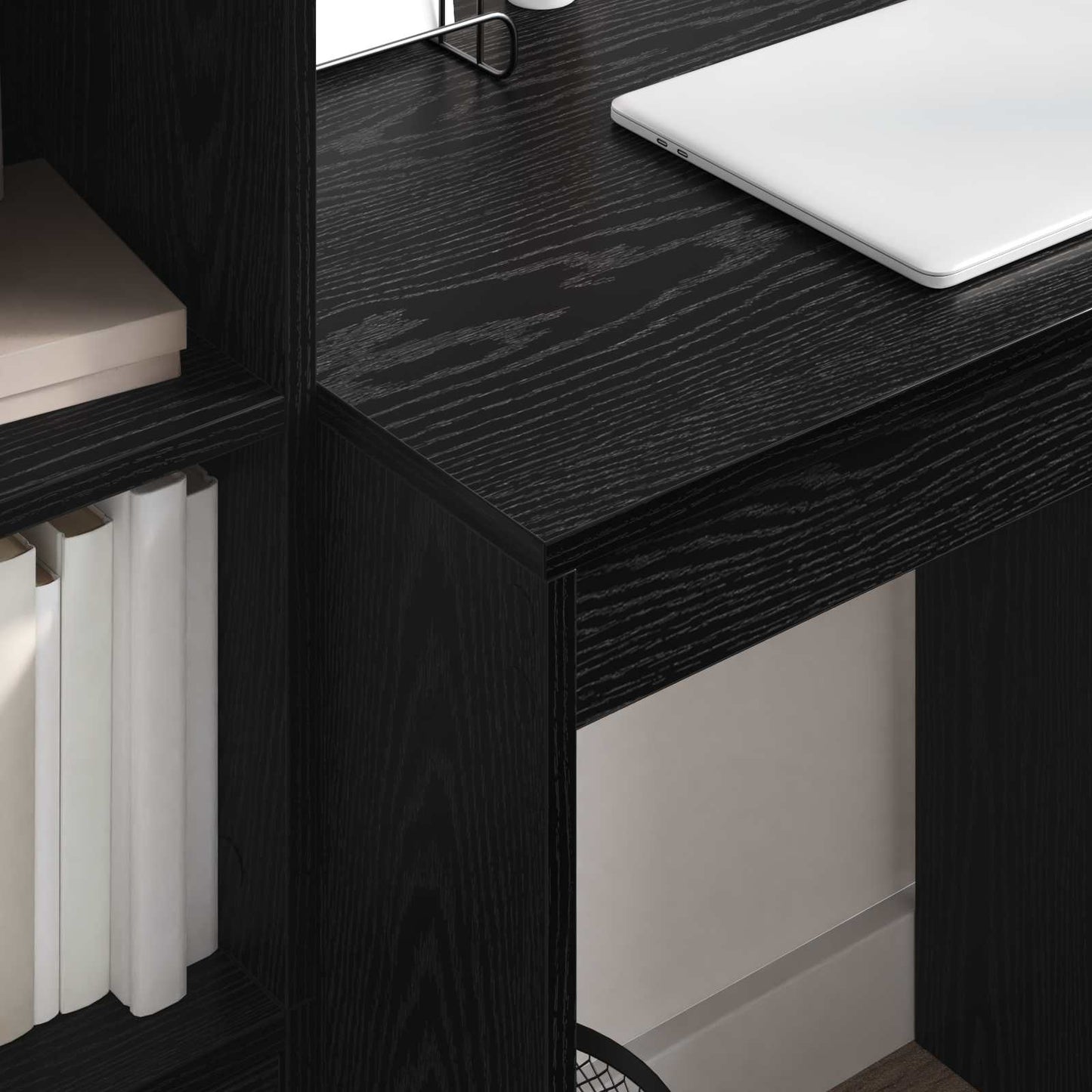 vidaXL Desk with Drawer with Shelf with Storage 2 pcs Black Oak