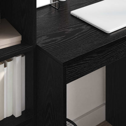 vidaXL Desk with Drawer with Shelf with Storage 2 pcs Black Oak