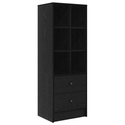 vidaXL Desk with Drawer with Shelf with Storage 2 pcs Black Oak