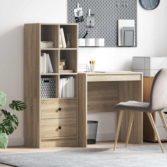 vidaXL Desk with Drawer with Shelf with Storage 2 pcs Sonoma Oak