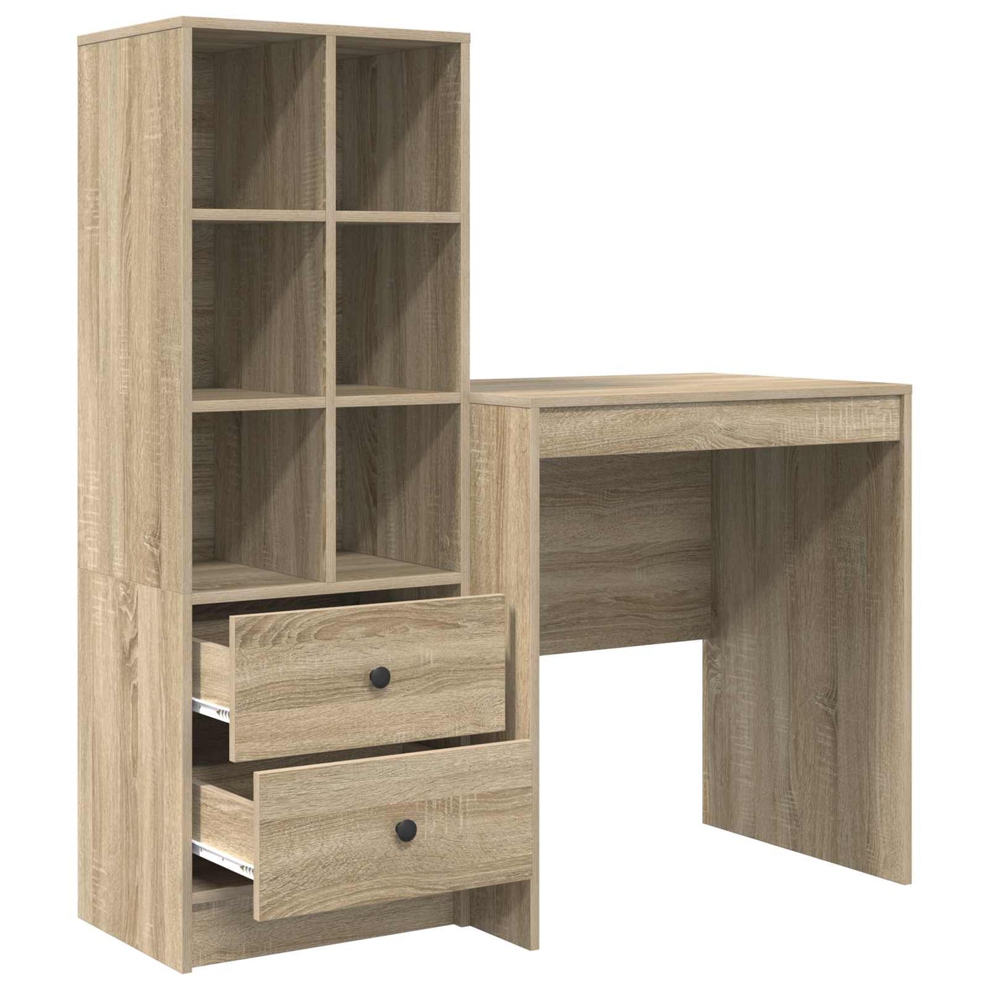 vidaXL Desk with Drawer with Shelf with Storage 2 pcs Sonoma Oak